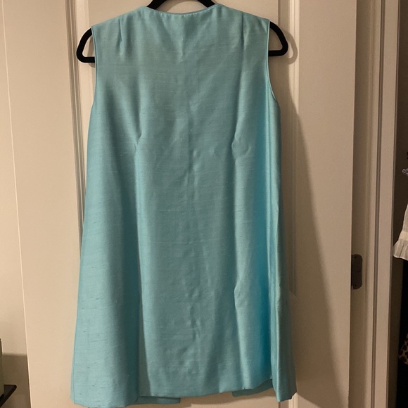 1960s Vintage Dan Lee silk sleeveless open long vest or duster - Picture 4 of 4